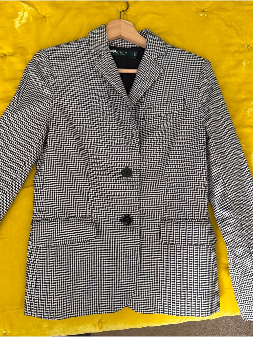 Lauren Ralph Lauren Classic Black and White Houndstooth Blazer